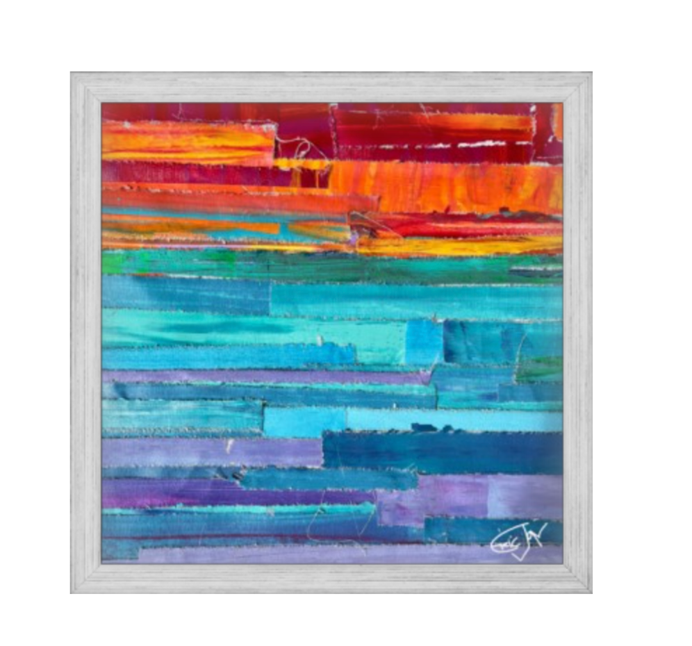 Framed Kaleidoscope Giclee Aqua's